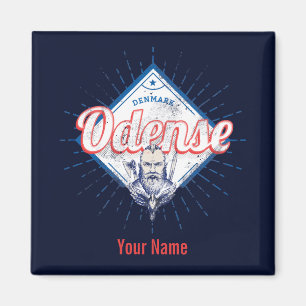 Imán Odense City Dinamarca Retro Viking Vintage Souveni
