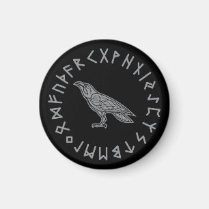 Imán Odin Cuervo Cuervo Mitología Vikinga runas rúnico