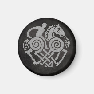 Imán Odin Riding Sleipnir - Arte Viking de la mitología
