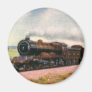 Imán Oeste americano vintage, tren de la frontera occid