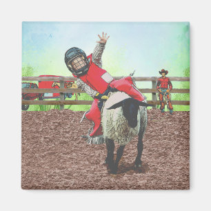 Imán Oeste de Rodeo Cowgirl Mutton Busting