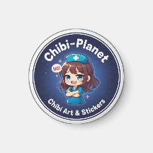 Official Chibi-Planet logo: sassy nursing magnet