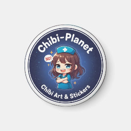 Imán Official Chibi-Planet logo: sassy nursing magnet
