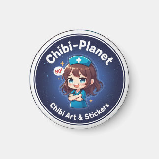Imán Official Chibi-Planet logo: sassy nursing magnet