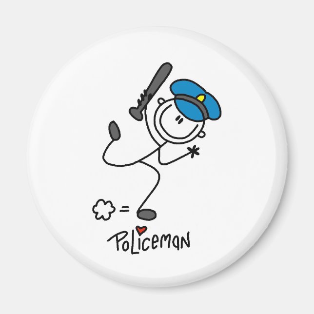 Imán Oficial de policía de la figura del stick (Frente)