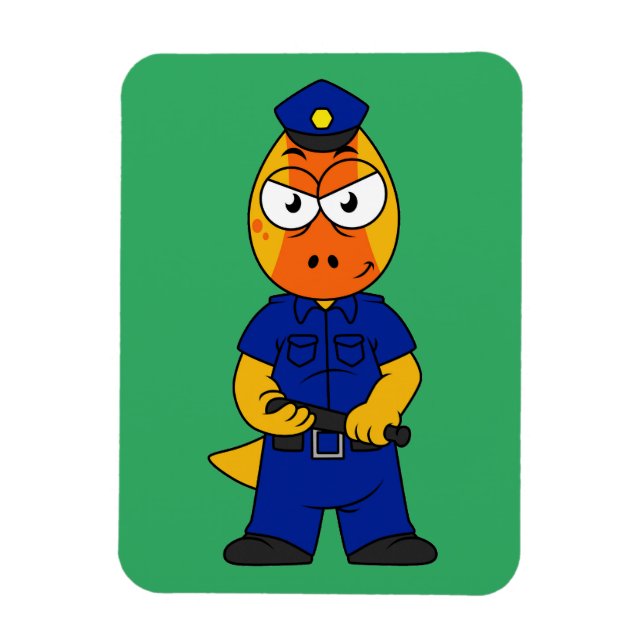 Imán Oficial de Policía de Pachycephalosaurus. (Vertical)