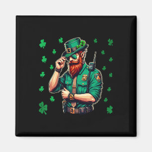 Imán Oficial de policía Día de San Patricio Trébol irla