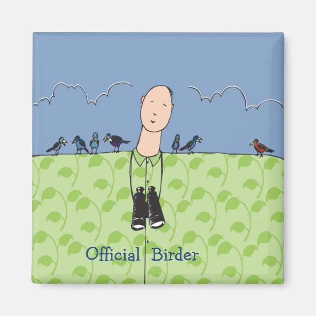 Imán oficial del cuadrado del Birder (Frente)