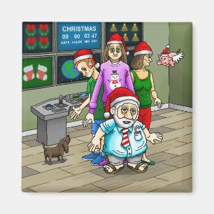 Imán Oficina de Navidad con Papá Noel