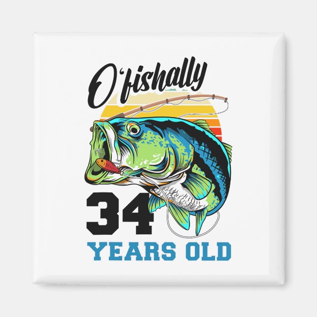Imán Ofishally &# Years Old &# Birday Fishing B (Frente)