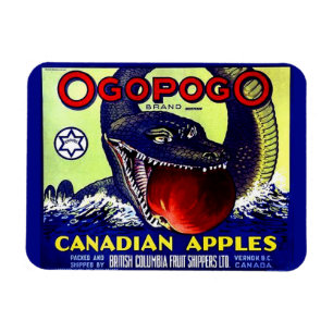 Imán Ogopogo Etiqueta de la cesta de frutas de manzanas