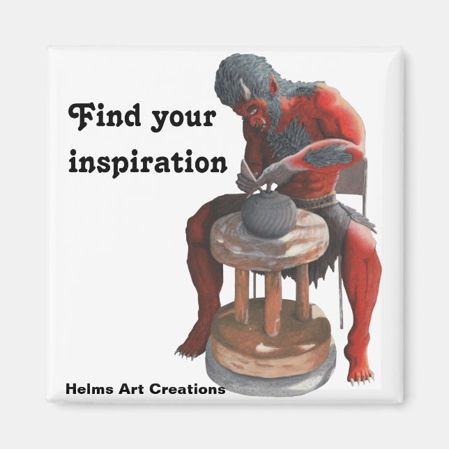 Imán Ogro Giro de la rueda de la alfarería Fantasía Mag (Frente)