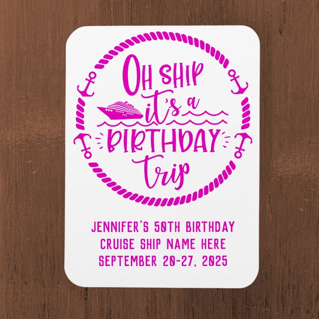 Imán Oh Barco Puerta de crucero de viaje de cumpleaños (Subido por el creador)