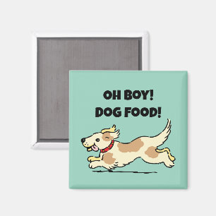 Imán Oh Boy Dog Food Hungry Puppy Ilustracion