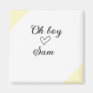 Imán oh chico agregar nombre baby shower niños texto co