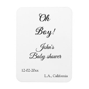 Imán oh chico chica baby shower añadir nombre fecha año