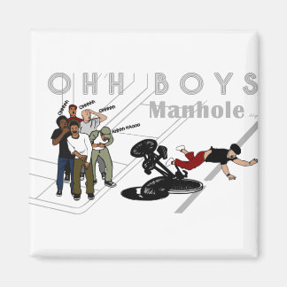 Imán OH CHICOS - Hombre en bicicleta golpea una alcanta