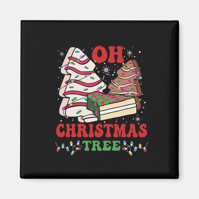 Imán Oh Christmas Tree Cake Xmas Lights Funny Mating (Frente)