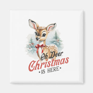 Imán Oh Ciervo La Navidad Está Aquí Cute Mbi Animal Vin