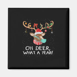 Imán Oh Ciervo Qué Año Navidad Estilo Familiar