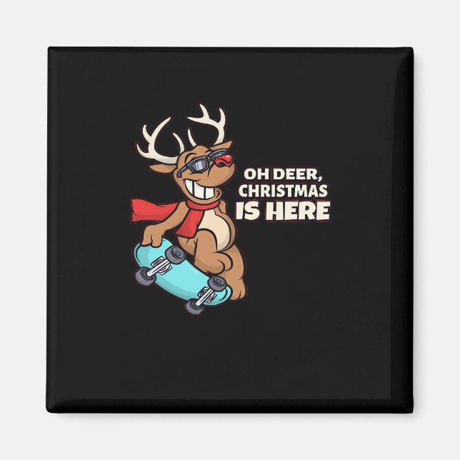 Imán Oh Deer Christmas Celebration Holiday Design  (Frente)