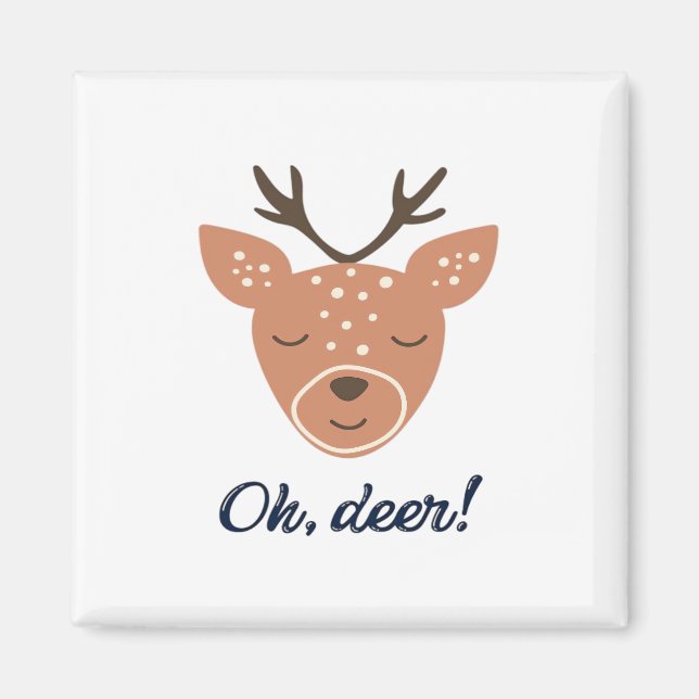 Imán Oh Deer Deer Love Save The Deer Creative Design  (Frente)
