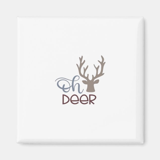 Imán Oh Deer Diseño Clásico Retro  (Frente)
