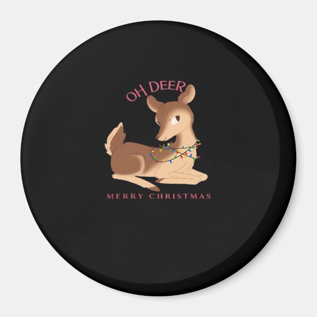 Imán Oh Deer Navidad Diseño Moderno  (Frente)