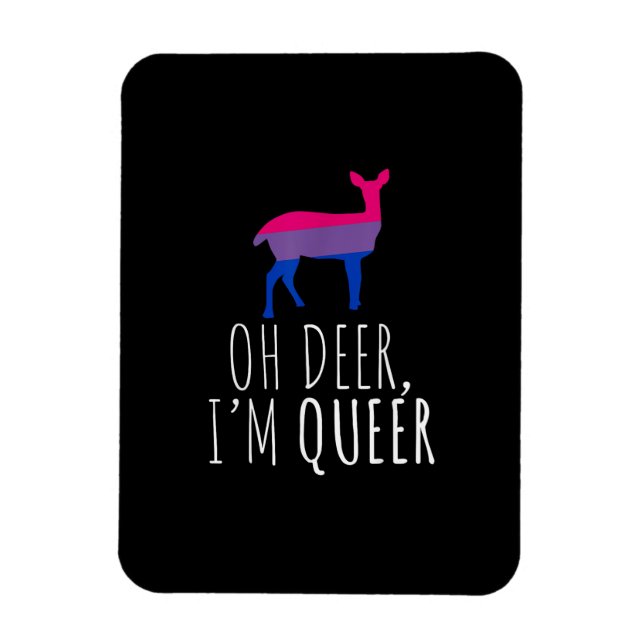 Imán Oh Deer Queer Bisexual Pride Gay Lesbian Design  (Vertical)