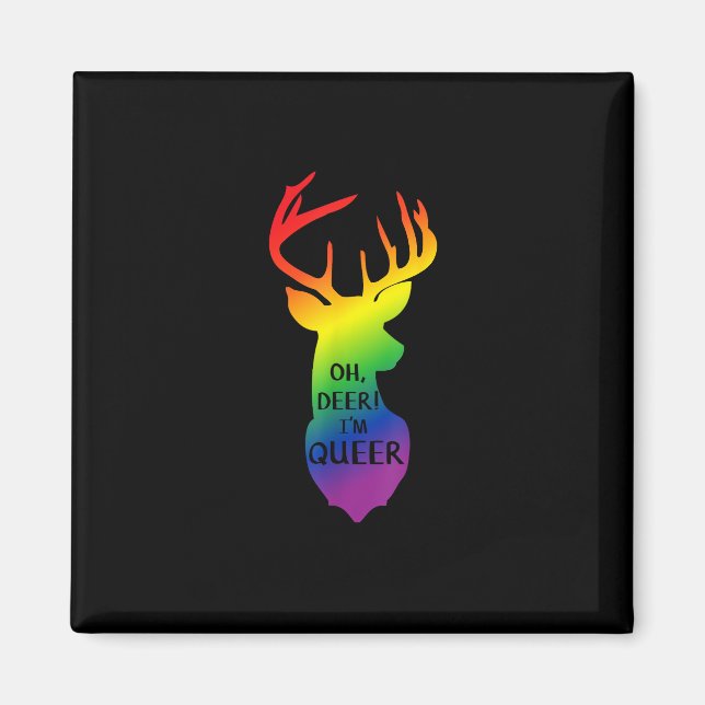 Imán Oh Deer Queer Pride Celebration Funny LGBT Gift  (Frente)