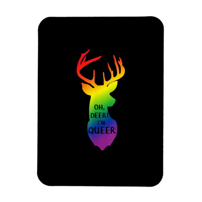 Imán Oh Deer Queer Pride Celebration Funny LGBT Gift  (Vertical)