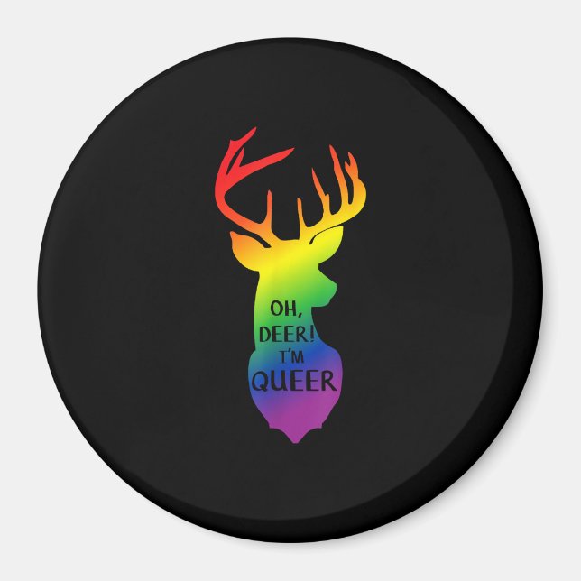 Imán Oh Deer Queer Pride Celebration Funny LGBT Gift  (Frente)