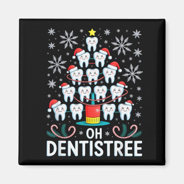 Imán Oh Dentistree - Funny Christmas Tree Dental Hygien (Frente)