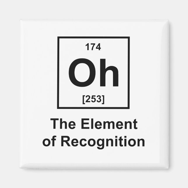 Imán ¡Oh! El elemento de reconocimiento (Frente)