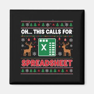 Imán Oh, esto requiere un suéter de Navidad de hoja de