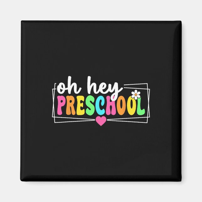 Imán Oh Hola Preescolar De vuelta a la escuela Maestros (Frente)
