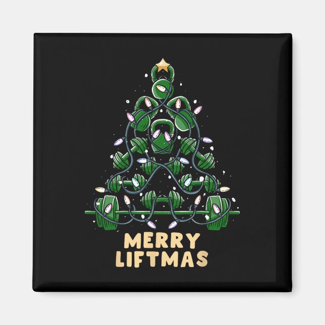 Imán Oh Liftmas Tree Kettlebell Gym Navidades feos (Frente)