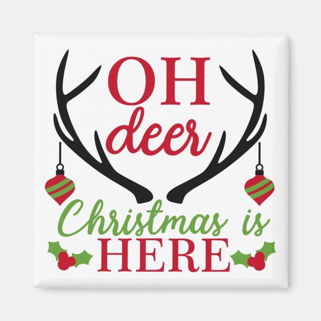 Imán Oh Navidades Deer (Frente)