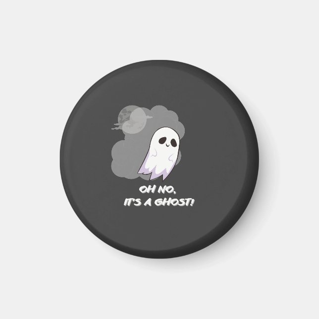Imán ¡Oh no, es un fantasma! Halloween negro gracioso (Frente)