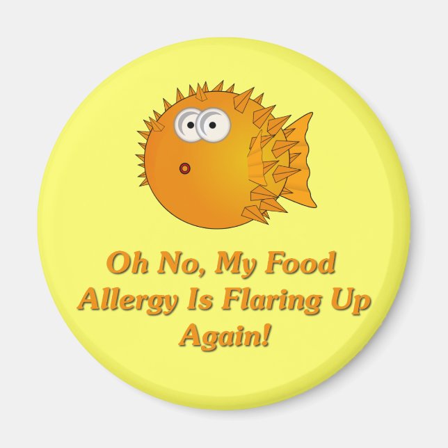 Imán ¡Oh No, Mi Alergia De Comida Se Está Volviendo! (Frente)