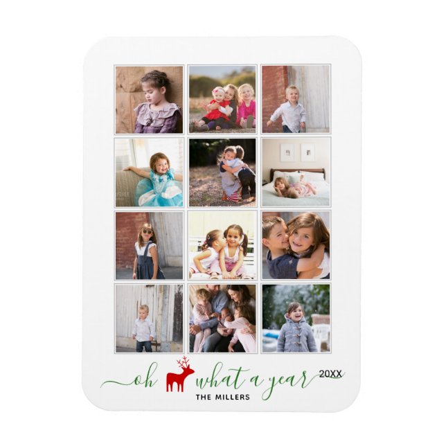 Imán Oh, qué año en el collage de fotos de revisión, ve (Vertical)