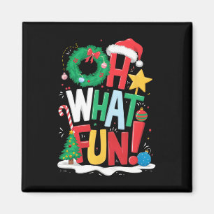 Imán Oh, Qué Navidades Divertidos Con La Leña Y El Árbo