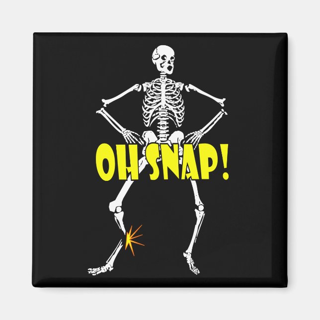 Imán Oh Snap, Funny Skeleton Halloween (Frente)
