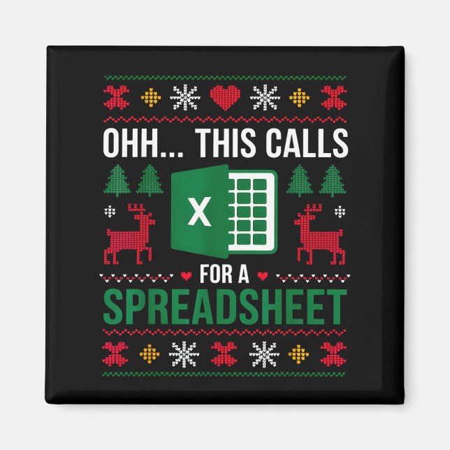 Imán Oh This Calls For A Spreadsheet Christmas  (Frente)