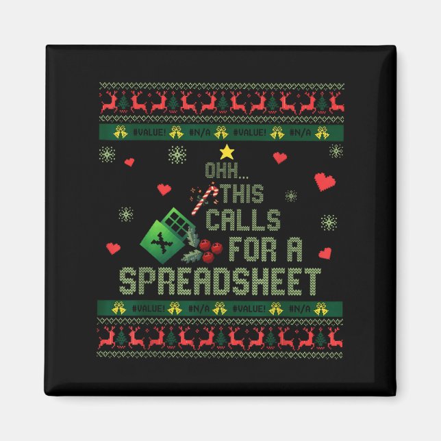 Imán Oh This Calls For A Spreadsheet Christmas Sweater  (Frente)