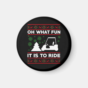 Imán Oh What Fun It Is To Ride Golf Cart Christmas
