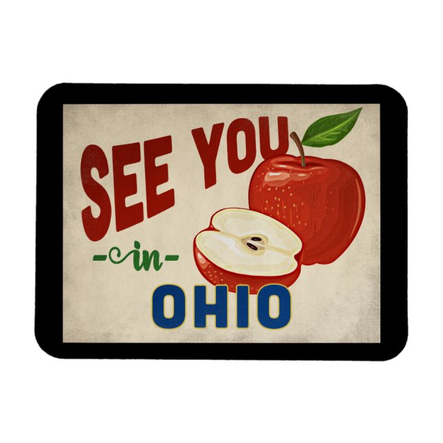 Imán Ohio Apple - Viajes de época (Horizontal)