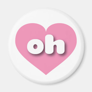 Imán Ohio corazón rosado - Amo oh