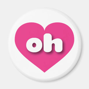 Imán Ohio corazón rosado caliente - Amo oh