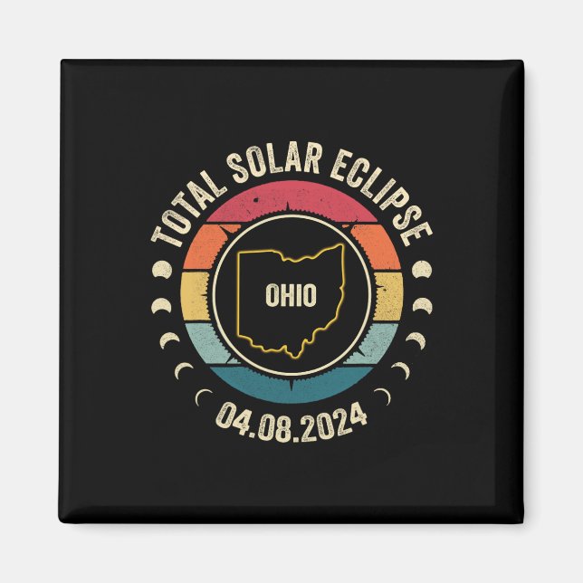 Imán Ohio Eclipse Solar Total 2024 Ap (Frente)